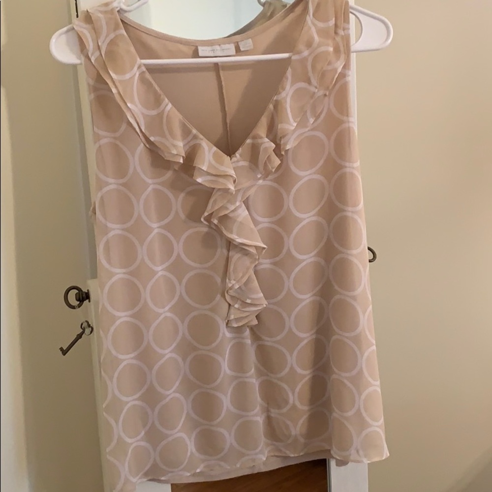 New York & Company Tan/ Cream Blouse